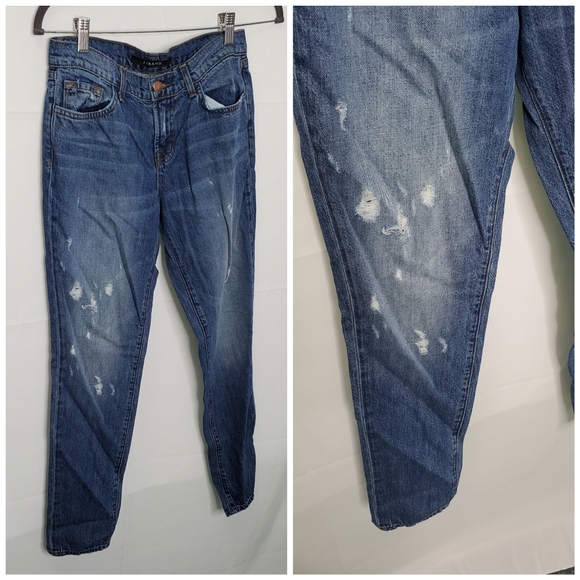 J BRAND Jake Distressed Boyfriend Jeans Broken Size 25 ~ Grunge Punk Streetwear - Picture 3 of 13